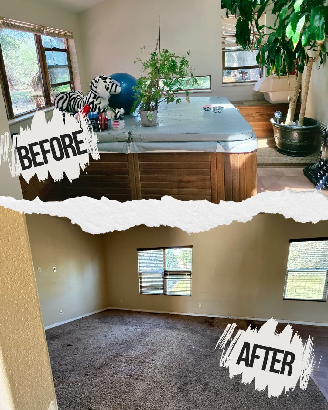 Indoor Hot Tub Removal That Freed Up an Entire Room image